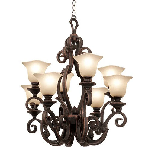 Ibiza Antique Copper Eight-Light Chandelier - Image 1