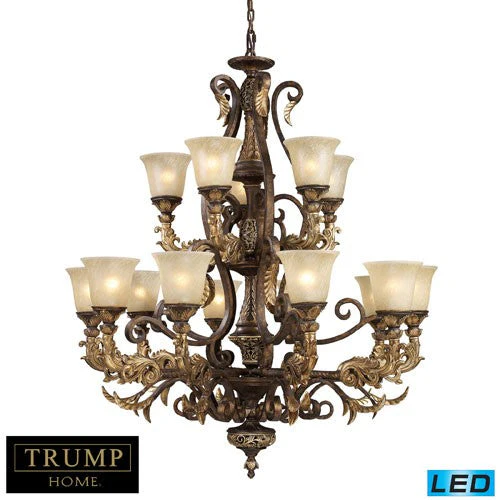 Led Chandelier In Burnt Bronze - Image 1