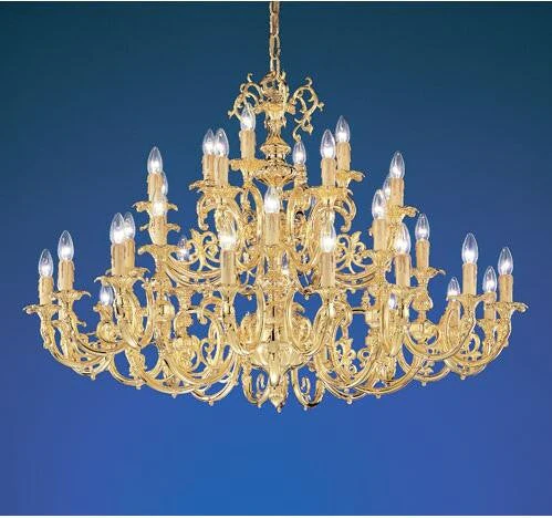 Gold Plate Thirty Six-Light Chandelier - Image 1