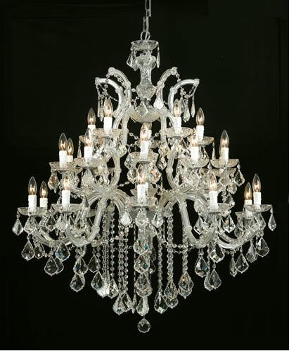 Gold Twenty-Six-Light Chandelier with Swarovski Spectra Crystal - Image 1