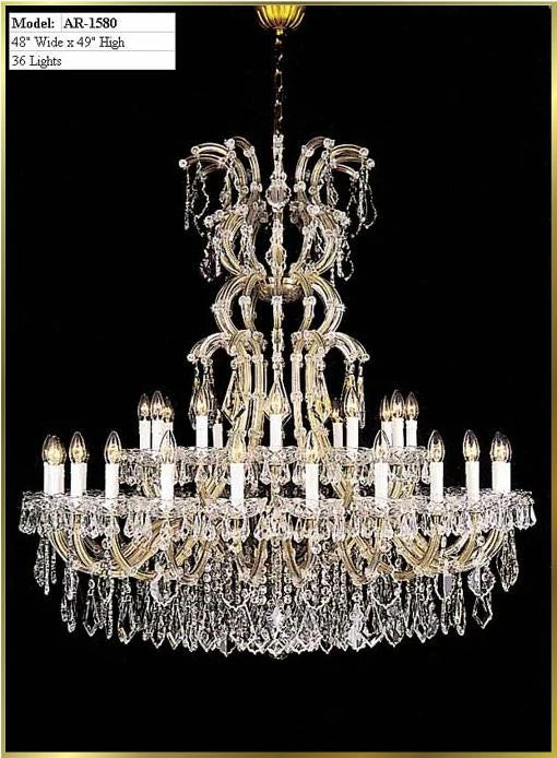 36 Lights Maria Theresa crystal chandelier dressed with clear crystal - Image 1