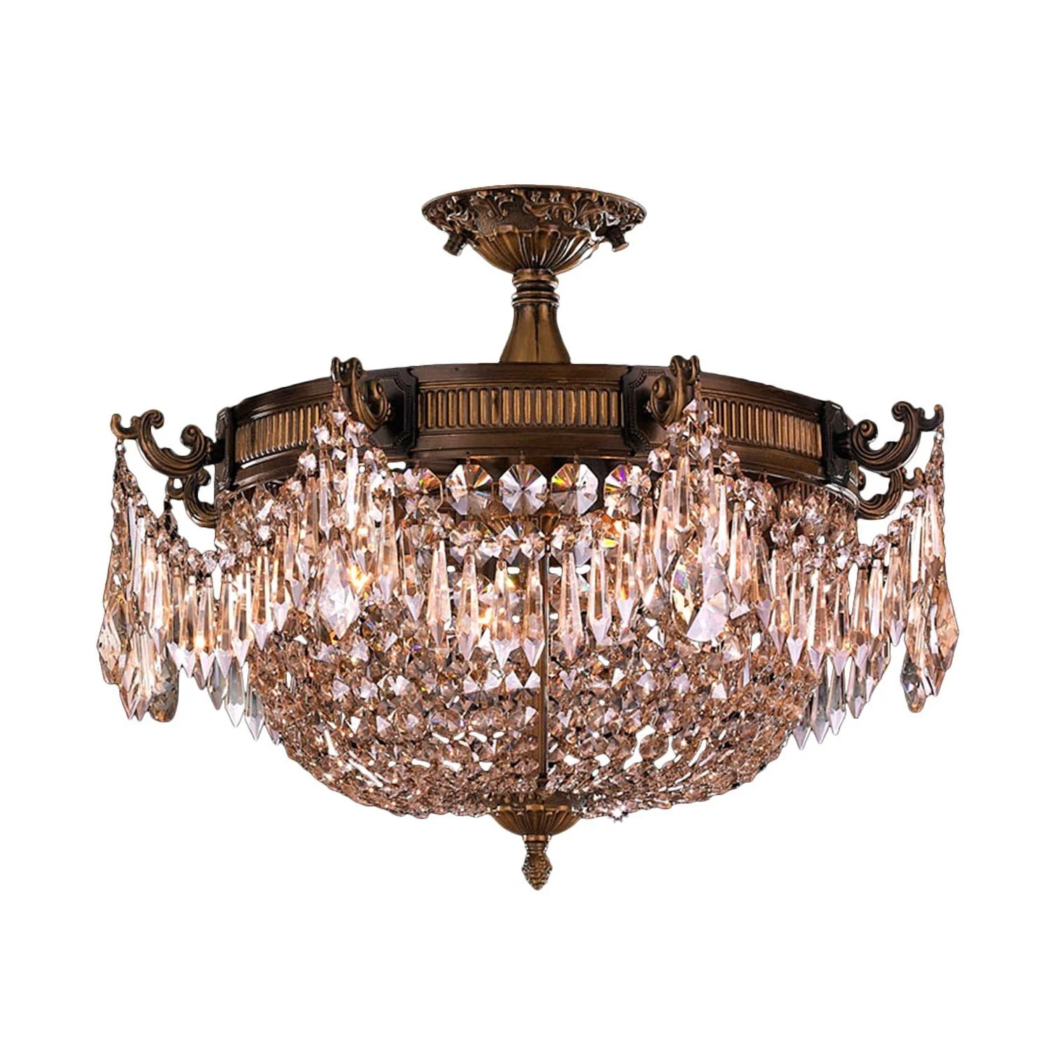 Antique Bronze Three-Light Semi-Flush - Image 1