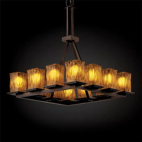 Group Veneto Luce Montana 12-Light Dark Bronze Tall Ring Chandelier - Image 1