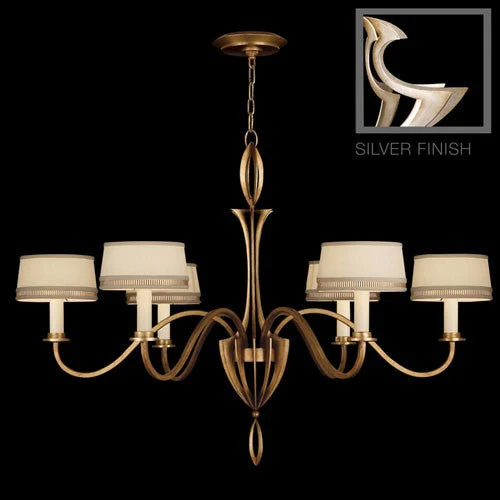 Staccato Six-Light Chandelier in Toned Silver Leaf Finish - Image 1
