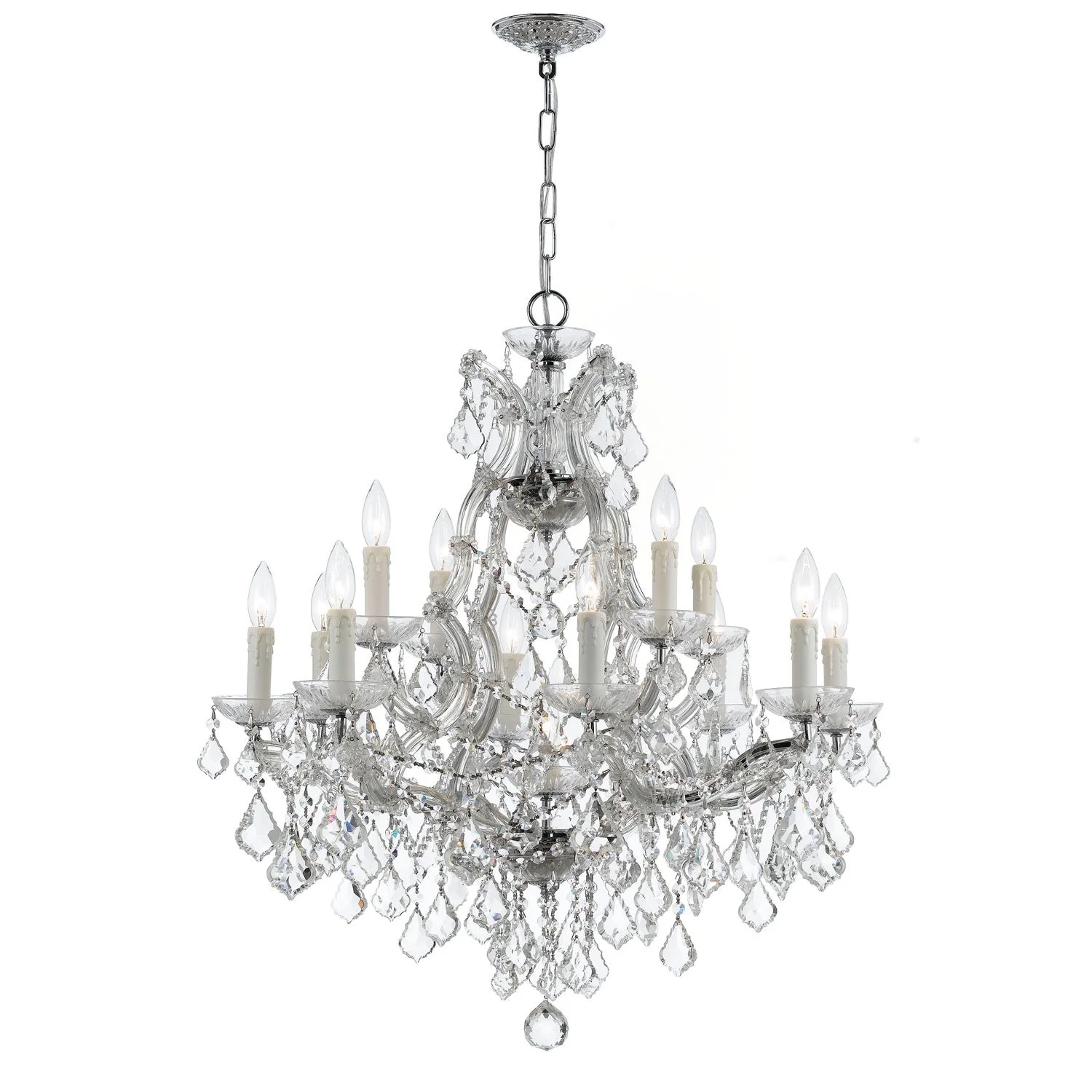 Maria Theresa Polished Chrome Thirteen-Light Chandelier with Swarovski Elements Crystal - Image 1
