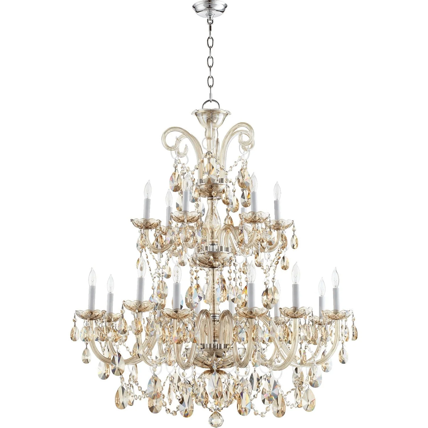 Chrome 37-Inch 18-Light Chandelier - Image 1