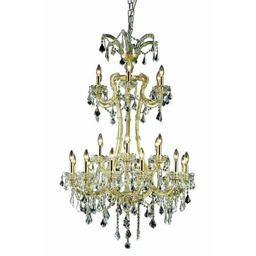Maria Theresa Elegant Cut Crystal Gold 24 Light 50-in Chandelier - Image 1