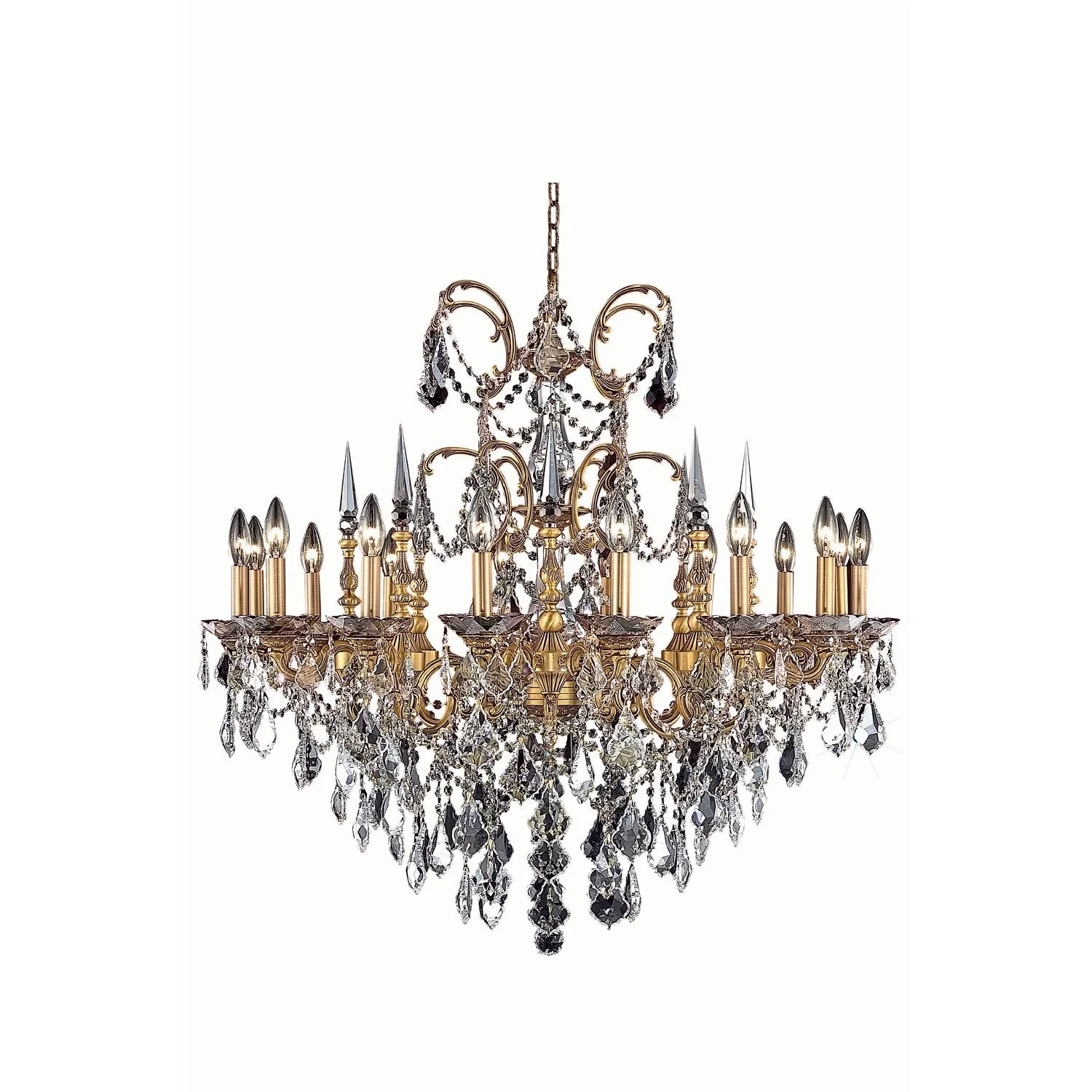 Athena French Gold Sixteen-Light Chandelier with Clear Royal Cut Crystals - Image 1