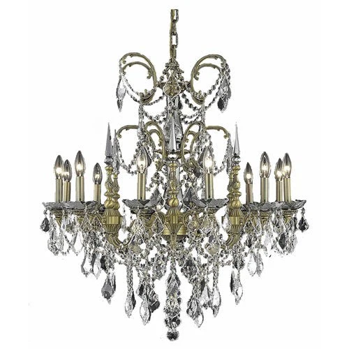 Athena French Gold Twelve-Light Chandelier with Clear Royal Cut Crystals - Image 1