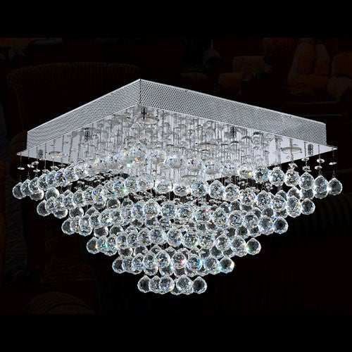 Corp Icicle Eight-Light Chrome Finish with Clear-Crystals Ceiling-Light - Image 1