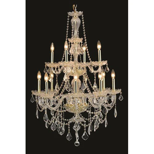 Crystal Gold 12 Light 41-in Chandelier - Image 1