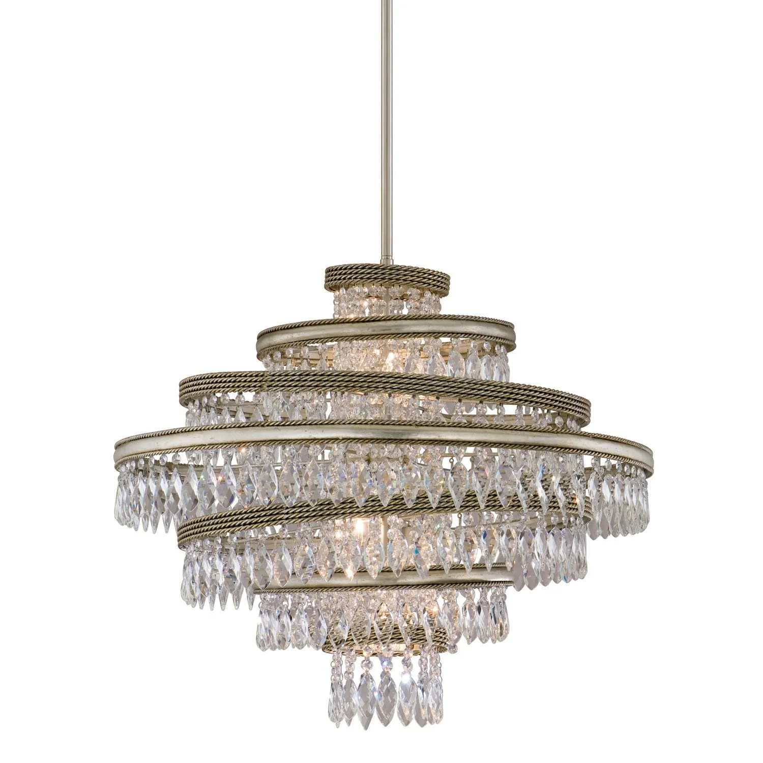 Silver Leaf with Gold Five-Light 24-Inch Pendant - Image 1