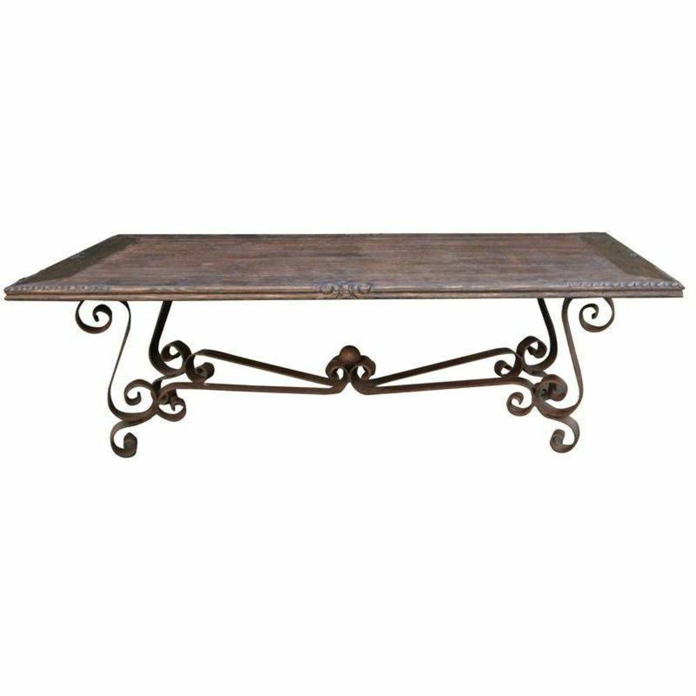 Casa Bonita Peruvian Handpainted Carved Wood Provincia Dining Table 8 Foot - Image 1