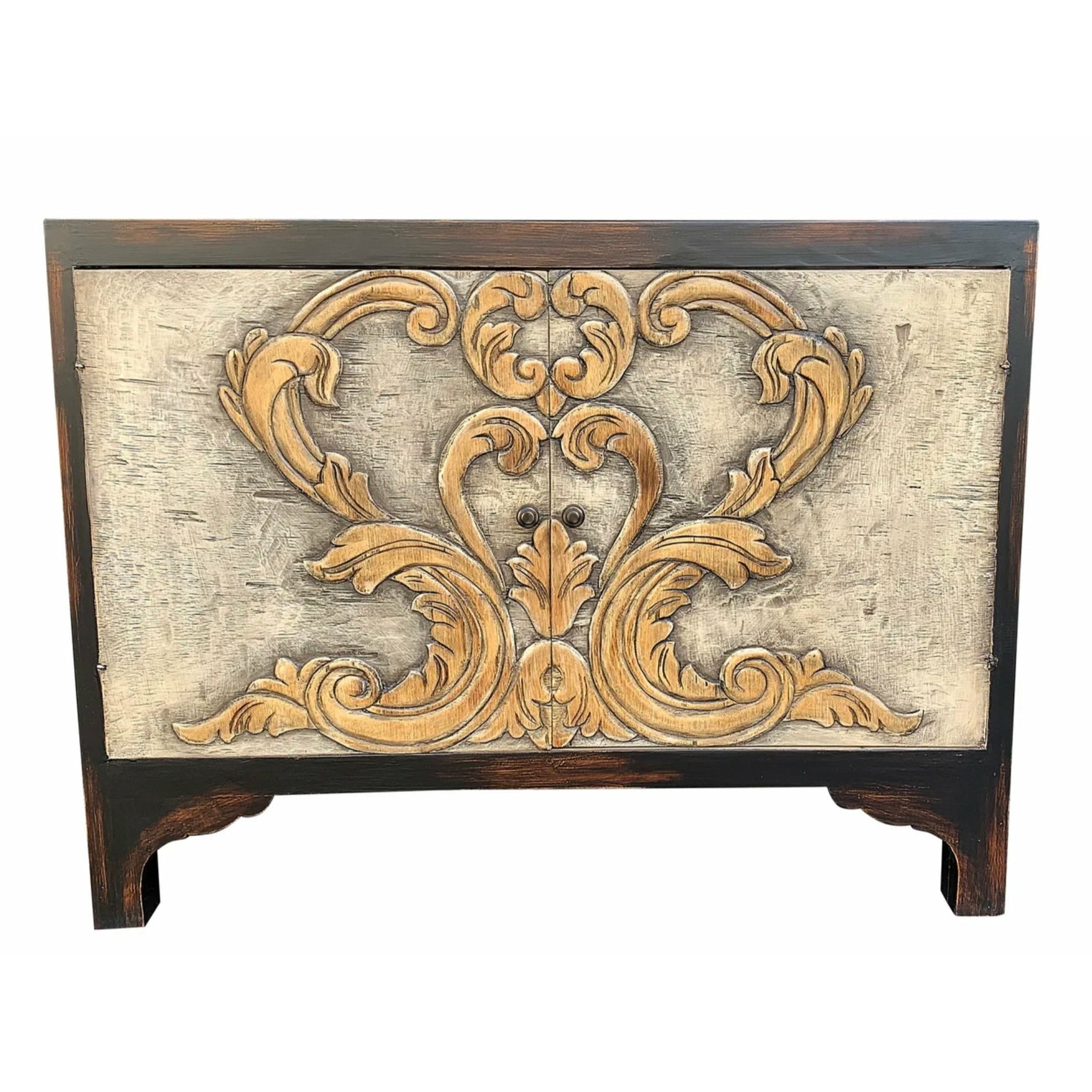 Casa Bonita Peruvian Hand-Painted Carved Wood Dolce Chest - Image 1