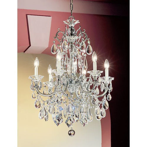 Via Venteo Millenium Silver Six-Light Chandelier with Crystal Accents - Image 1