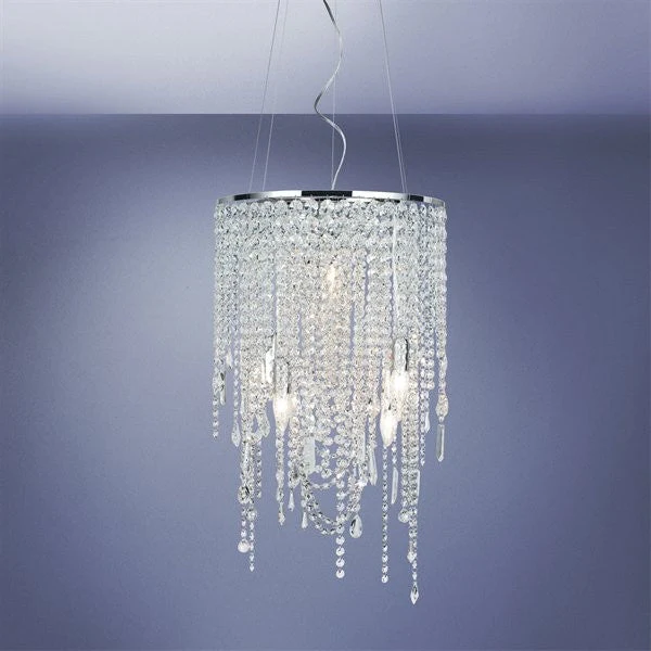 Polished chrome 5 Light crystal Chandelier - Image 1