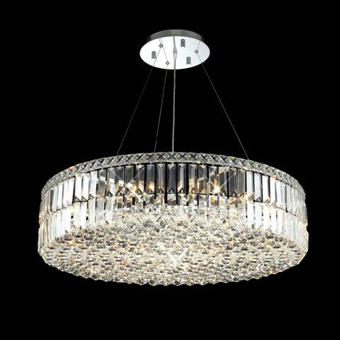 Round Crystal pendant chandelier in chrome finish - Image 1