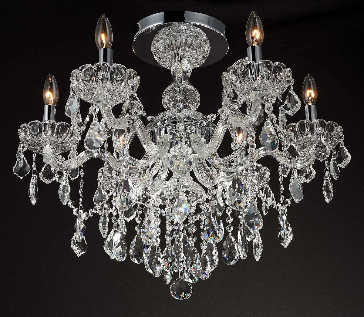polished chrome 6 Lights Bohemian Crystal chandelier - Image 1