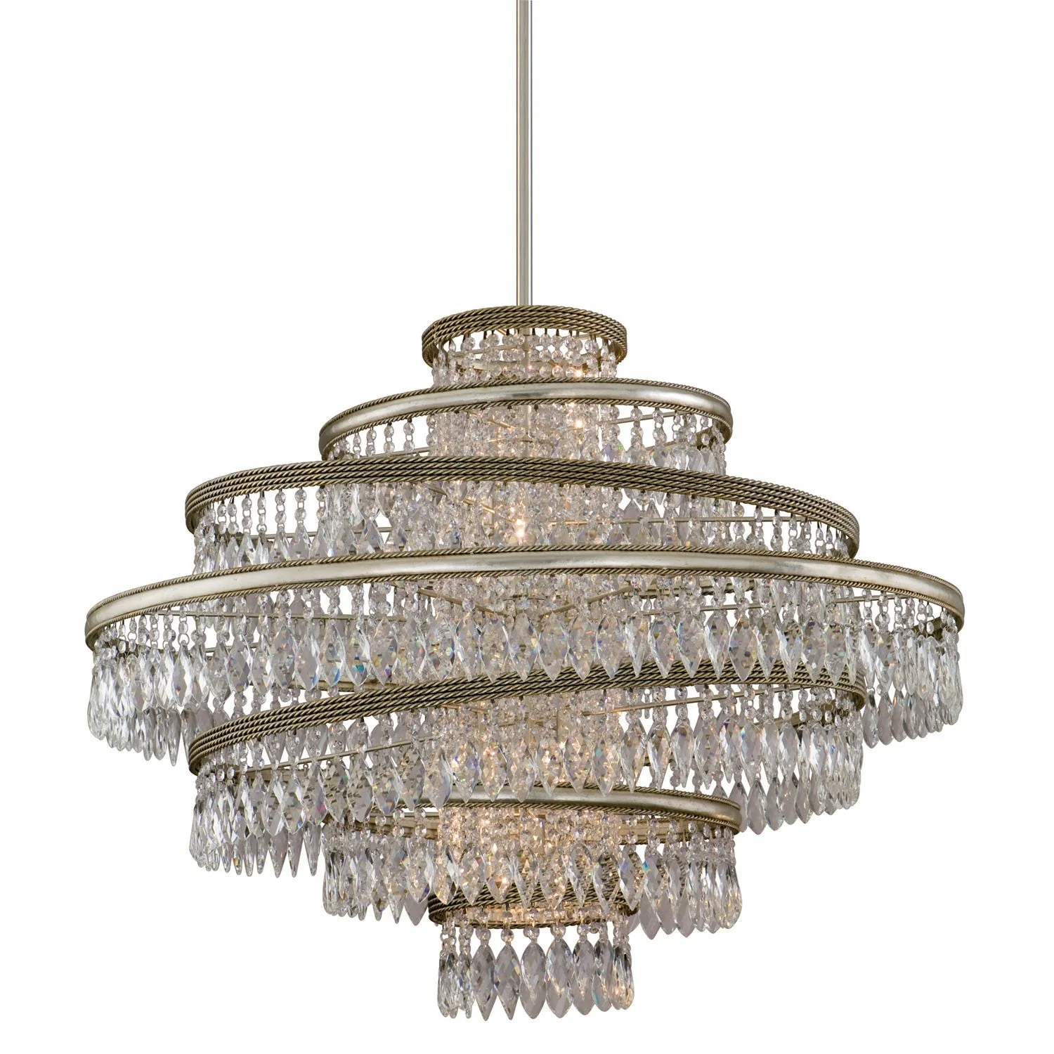 Silver Leaf with Gold Five-Light 30-Inch Pendant - Image 1