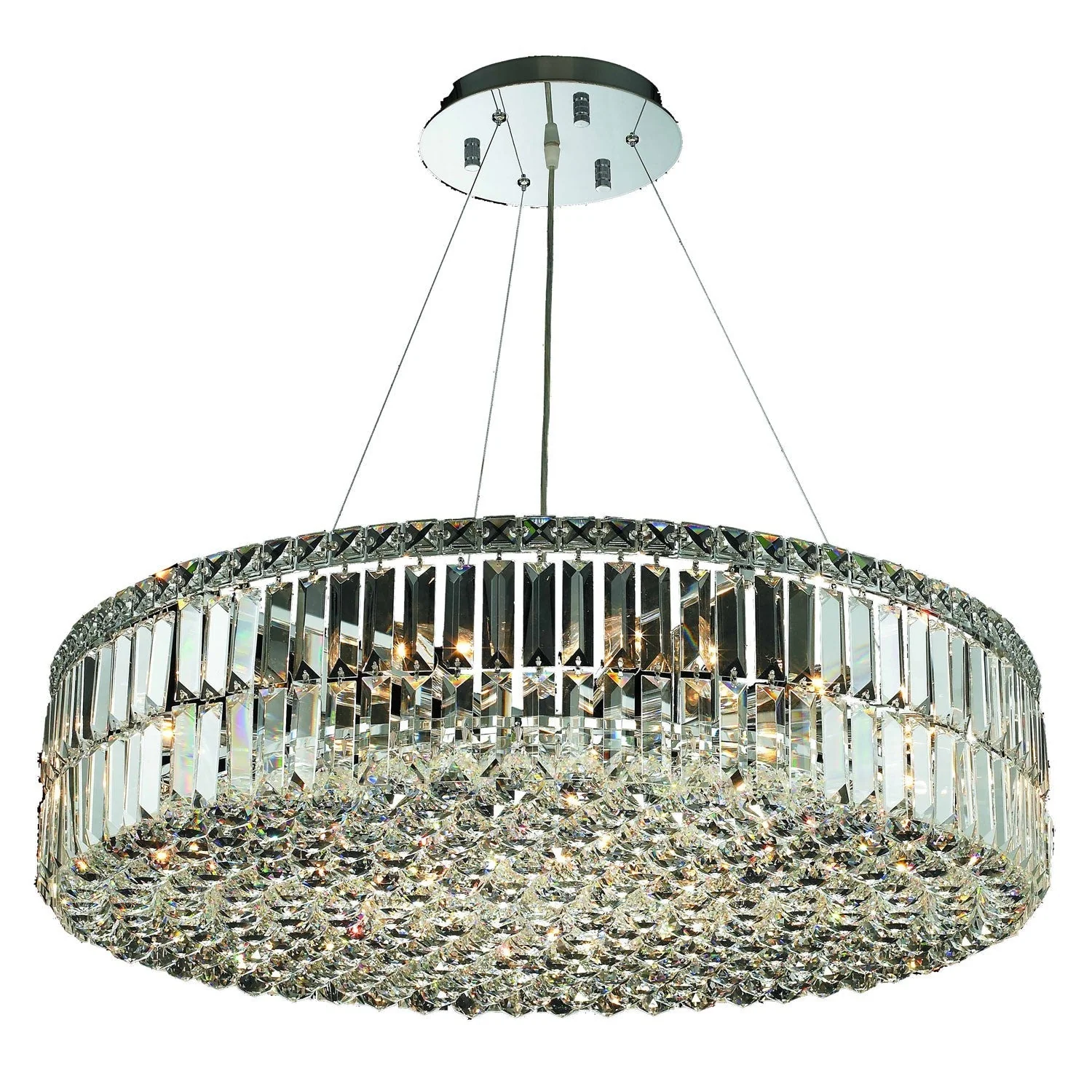 Maxim Chrome Eighteen-Light 32-Inch Pendant with Royal Cut Clear Crystal - Image 1
