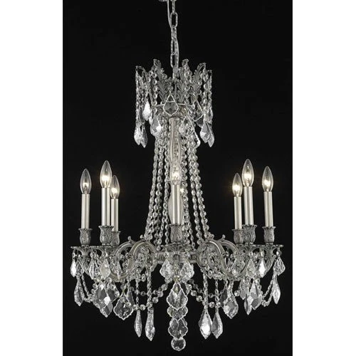 Rosalia Dark Bronze Eight-Light Chandelier with Golden Teak/Smoky Royal Cut Crystals - Image 1