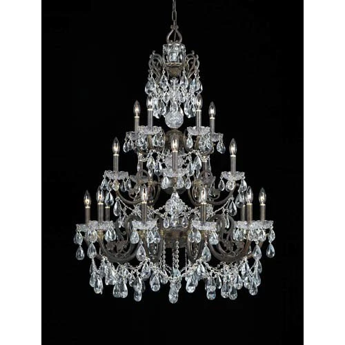 Manchester English Bronze Clear Swarovski Spectra Crystal Twenty-Light Chandelier - Image 1