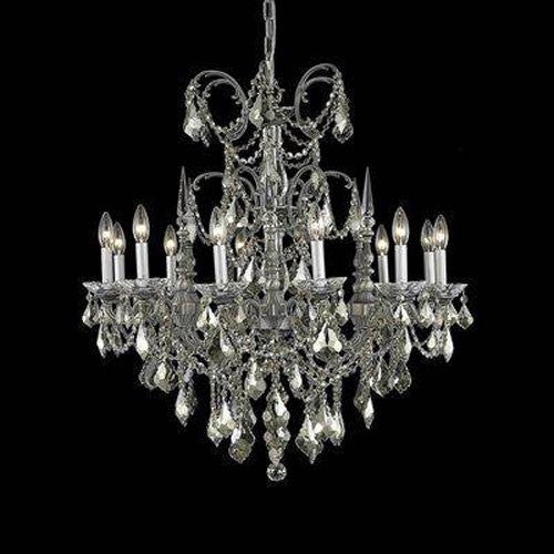 Athena Dark Bronze Twelve-Light Chandelier with Clear Royal Cut Crystals - Image 1