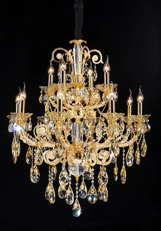 Gold plated traditional crystal Chandelier - Image 1