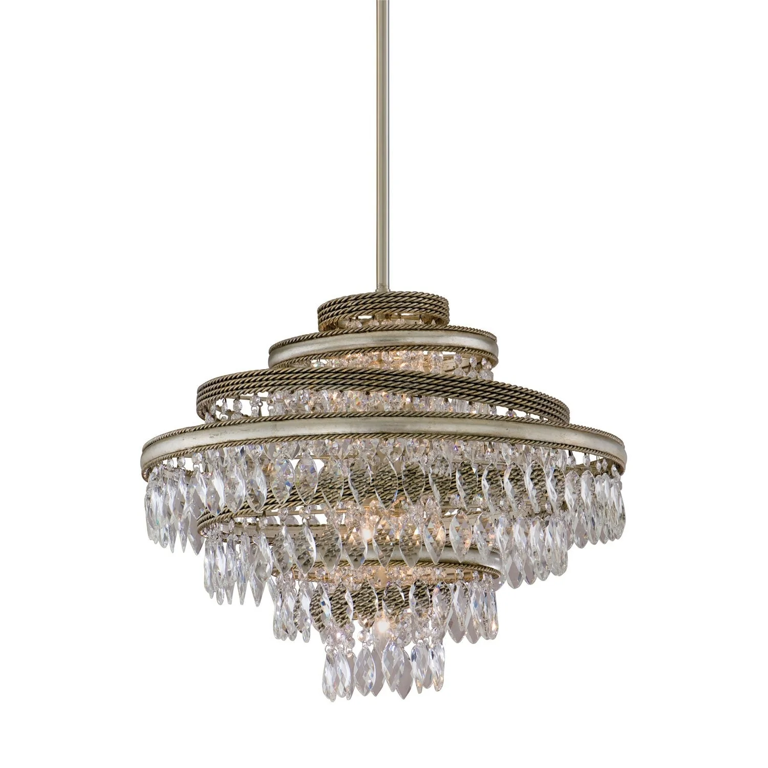 Silver Leaf with Gold Four-Light Pendant - Image 1