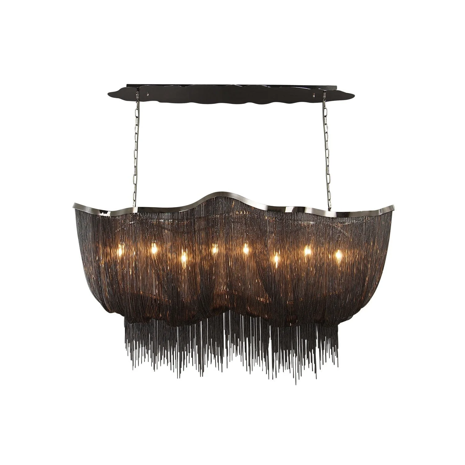 Black Chrome Eight-Light Chandelier - Image 1