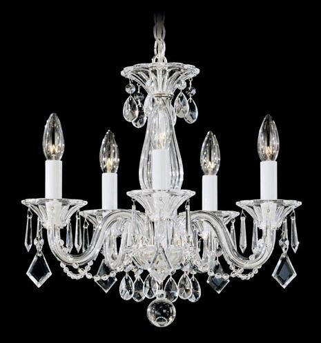 Silver Five-Light Clear Heritage Handcut Crystal Chandelier, 15W x 14H x 15D - Image 1