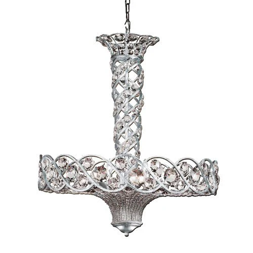 Catara Silver Leaf Twelve-Light Pendant - Image 1