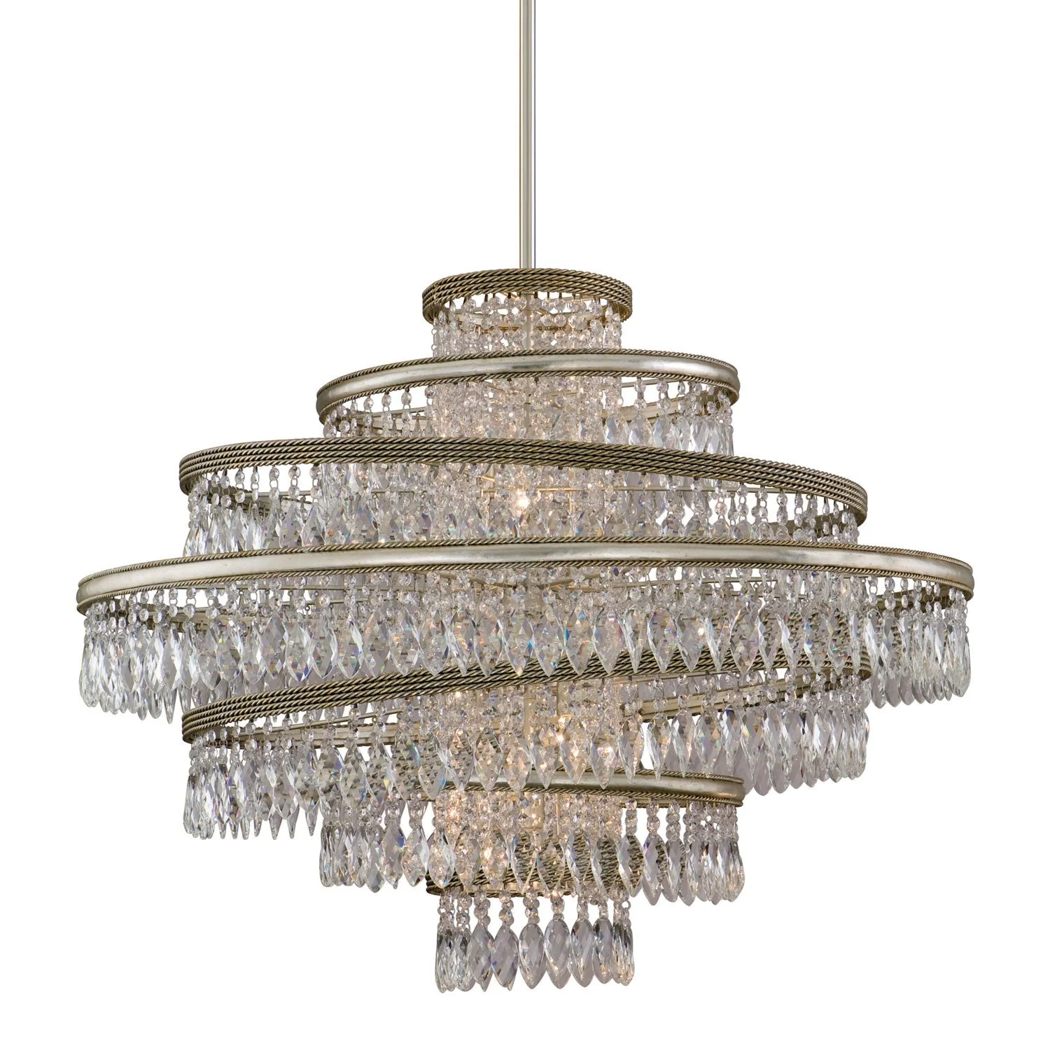Silver Leaf with Gold Seven-Light Pendant - Image 1
