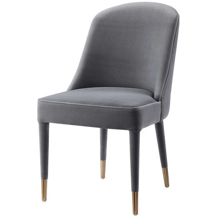 Uttermost Brie Light Gray Velvet Modern Dining Chairs Set of 2 - Image 3