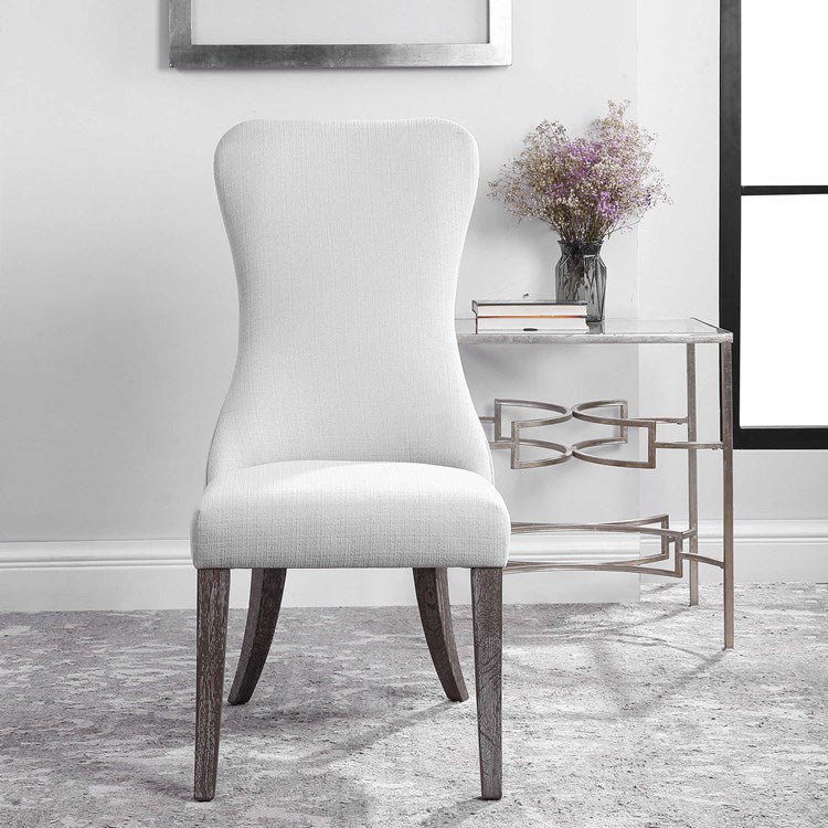 Uttermost Caledonia Off White Performance Fabric Armless Accent Chair - Image 1