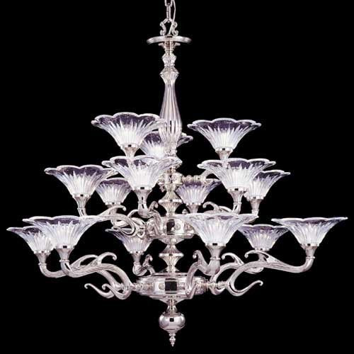 Geneva Polished Silver Fifteen-Light Chandelier - Image 1