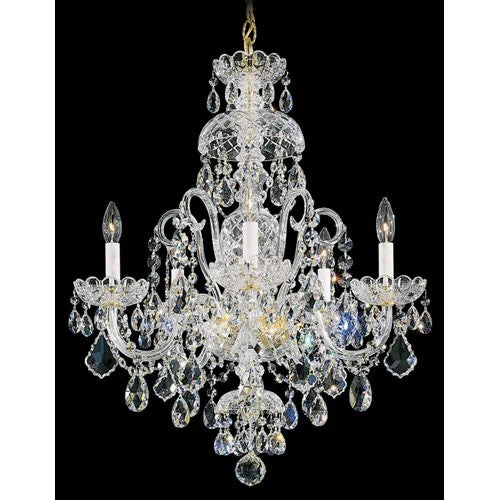 Olde World Gold Five-Light Crystal Swarovski Elements Chandelier, 22W x 28H x 22D - Image 1