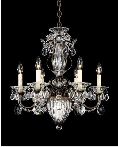 Etruscan Gold Seven-Light Clear Heritage Handcut Crystal Chandelier