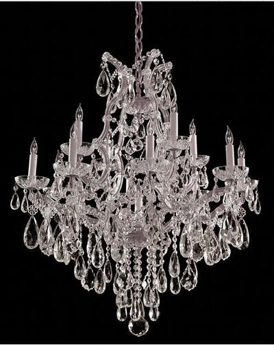 Chrome Twelve-Light Chandelier with Swarovski Elements Crystal - Image 1