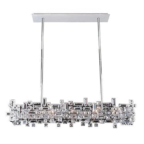 Vermeer Chrome Eight-Light Island Pendant with Swarovski Elements Crystal - Image 1
