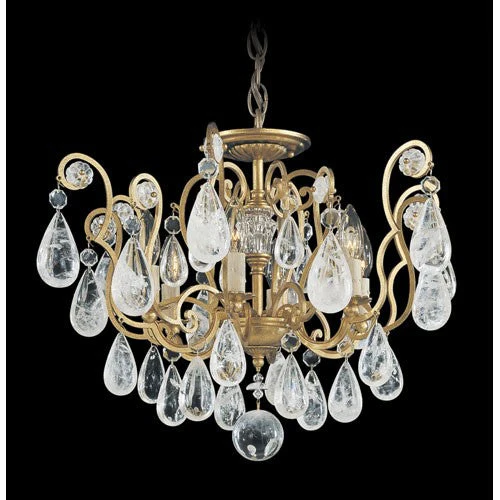 Gold Six-Light Clear Rock Chandelier, 21W x 15.5H x 21D - Image 1