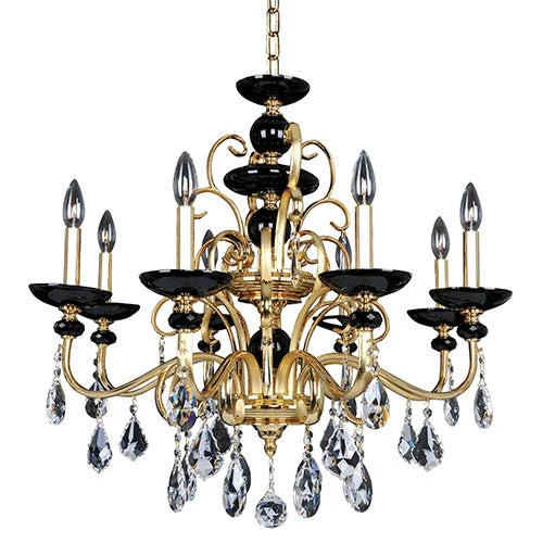 Gold Eight-Light 29.5-Inch Wide Chandelier - Image 1
