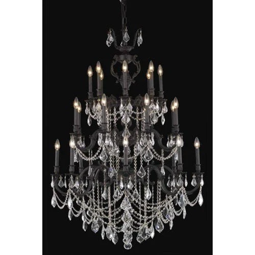 Marseille Dark Bronze Twenty-Four Light Chandelier with Clear Royal Cut Crystals - Image 1
