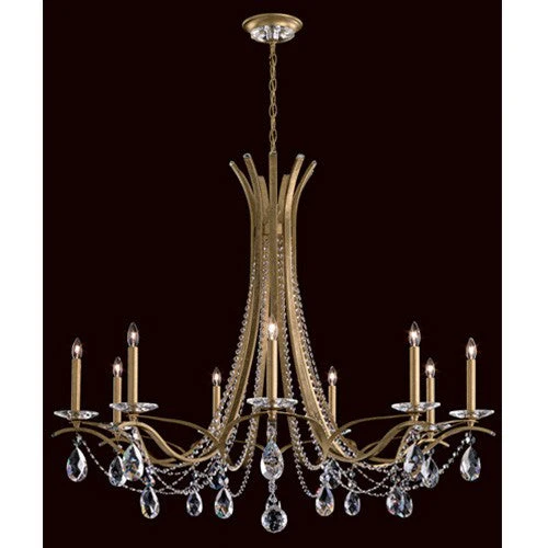 Vesca Heirloom Gold Nine-Light Chandelier with Clear Spectra Crystal - Image 1