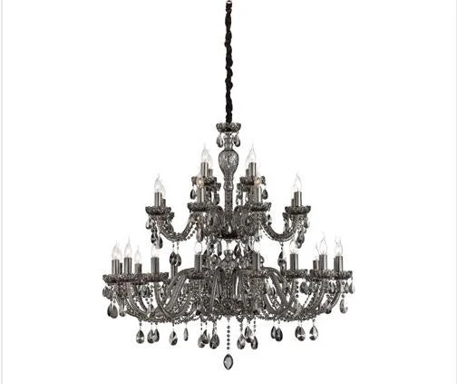 28 Light Chandelier with Smoke Crystal Shade - Image 1