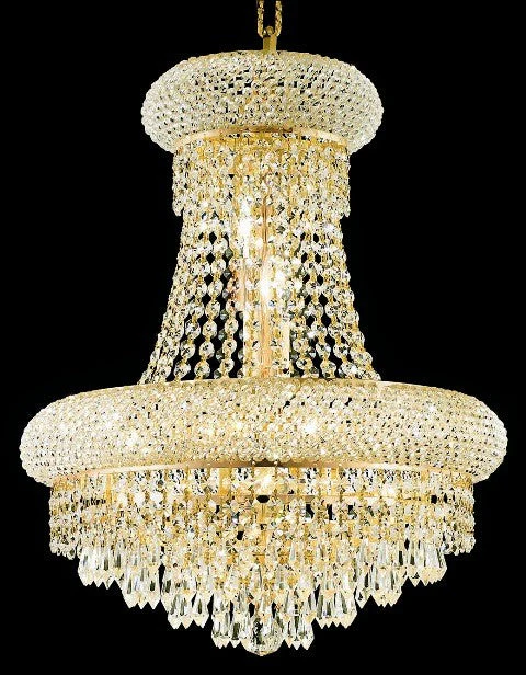 8 Light crystal chandelier gold plated - Image 1