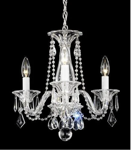 Silver Three-Light Clear Heritage Handcut Crystal Chandelier, 14W x 13H x 14D - Image 1