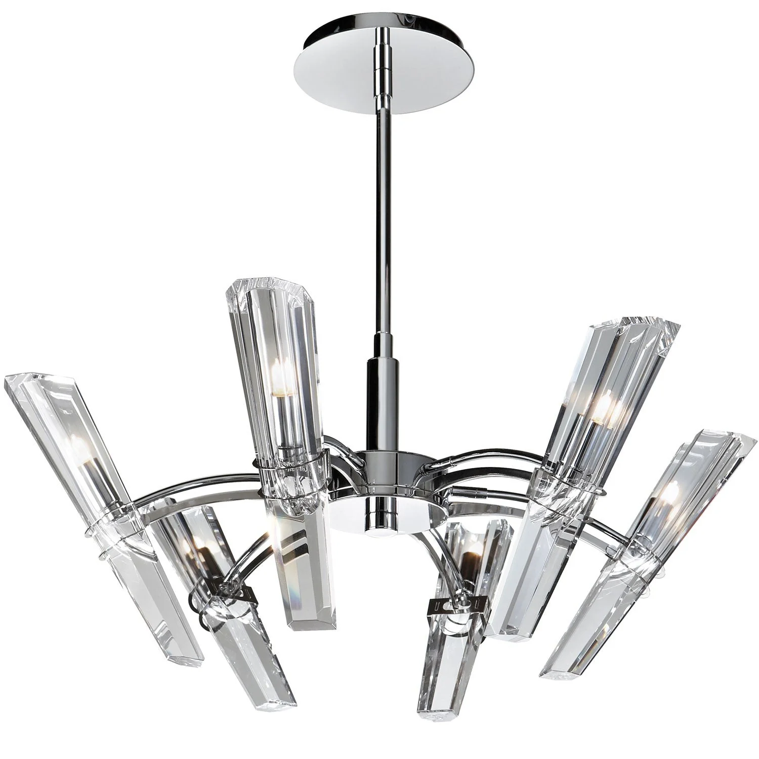 Sapphire Chrome Six-Light Pendant - Image 1