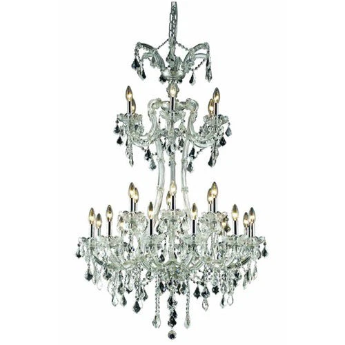Maria Theresa Elegant Cut Crystal Chrome 24 Light 50-in Chandelier - Image 1