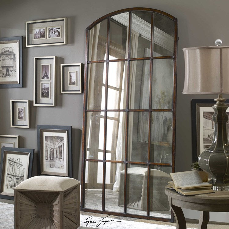Uttermost Amiel Oversized Bronze Iron Arched Mirror - Image 2